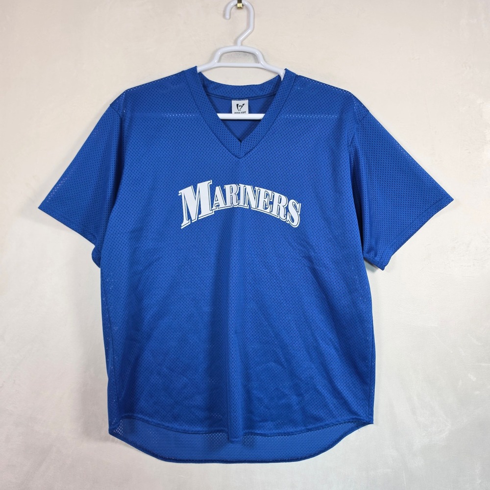 High Five Seattle Mariners Jersey Mens XL Blue Mesh Practice Baseball Athleisure